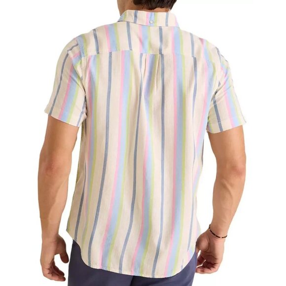 Chubbies Soft Serve Friday Shirt Men's Striped Button Down Preppy Stretch Medium - Picture 5 of 5